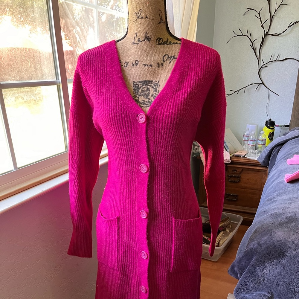 Hot pink cardigan